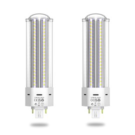 Aluxcia GX24QG24Q LED 4-Pin Base Light Bulb 22W (42W CFLCompact Fluorescent Lamp Equivalent) GX24 LED PL-C Recessed Lamp, RemoveBypass The Ballast, 6000K, 2-Pack, 22 Watts, 2 Pack, Daylight