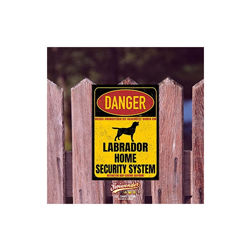 Labrador Labby Sign Danger Security System Door Sign Dog Sign