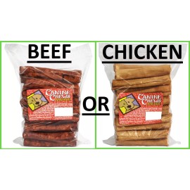 Canine Chews 8" Basted Rawhide Retrievers for Dogs 25 ct (Chicken OR Beef) FRESH - CHICKEN
