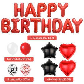 Happy Birthday Balloons Birthday Decoration (Red)
