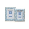 Two's Company Sailboat Hand-Beaded White Washed Photo Frame, Mango Wood,