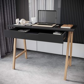 Parma Computer Desk - Office, School, and Art Workstation/Desk (Black)