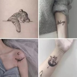 동물 호랑이 고래 토끼 타투 스티커 헤나 문신 OQa4+6Yld Animal Tiger Whale Rabbit Tattoo Sticker Henna Tattoo OQa4+6Yld [Moon Rabbit]