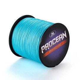 Procean 100% PE 4 & 8 Strands Braided Fishing Line, 6-300 LB Sensitive Braided Lines, Super Performance and Cost-Effective (Blue, 300LB(136Kg) 1.0mm-1093Yds(8Strands))