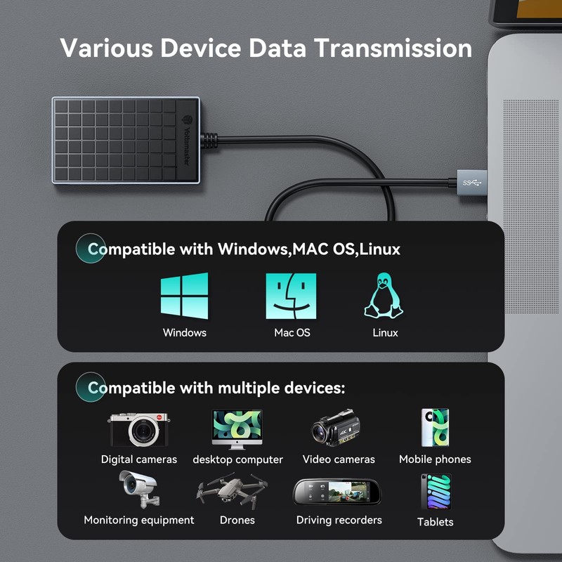 Yottamaster P-CR01 USB 3.0 Card Reader, SD/TF (microSD)/CF/MS 4 Slots