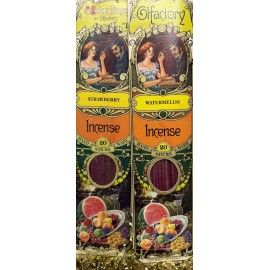 Set of 2 packs vtg watermelon & strawberry Olfactory corp 40 sticks 70's unused