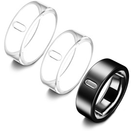 3 Pack Cover Compatible with Oura Ring Gen 4/Oura Ring Gen 3 Horizon/Heritage, Surport Charging with Cover on, Anti-Scratch TPU Protector for Men Women (Size 8, Clear*2+Black)