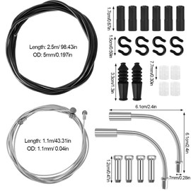 Ainiv Universal Bicycle Brake Cable Kit, Bike Shift Cable and Drive Cables Set with 2 V-Brake Manifold (90 Degrees) for Mountain, Road, Racing, Electric Bicycle