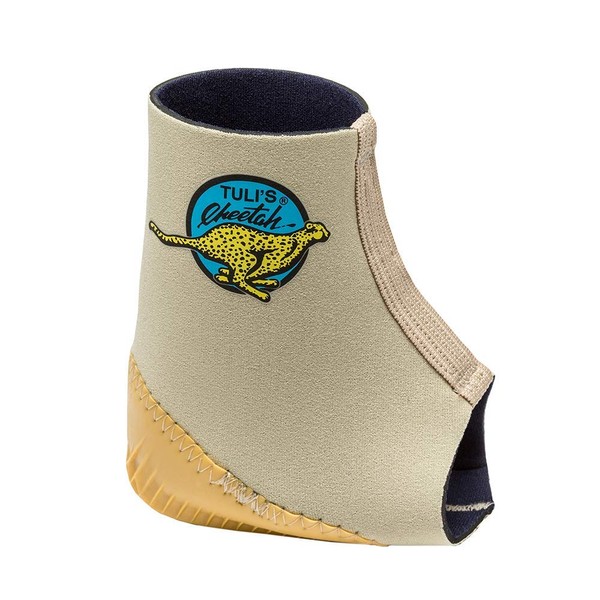 Tuli’s Cheetah Heel Cup with Compression Sleeve for Sever’s Disease and Heel Pain for Gymnasts and Dancers, Youth Large