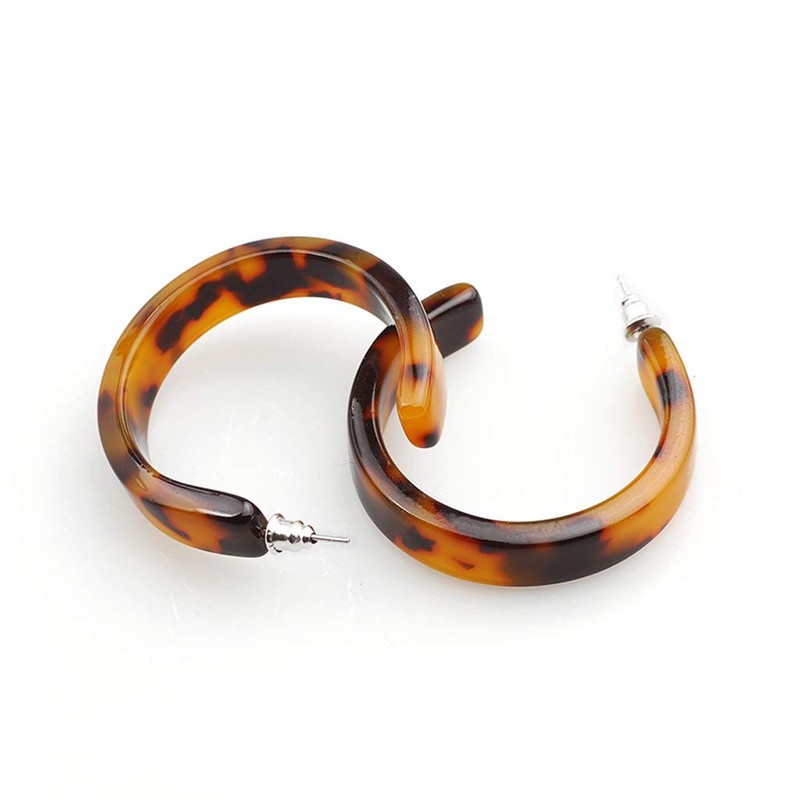 chenpaif Earrings,Acrylic Marbled Earring Leopard Round Hoop Earrings Women Tortoise