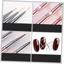 Healeved Nail Art Brush Set 2 Sets/6pcs for Nail Art Practice Hand Drawing Tool
