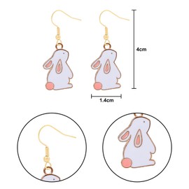 Miaija Easter Bunny Earrings Funny Animal Stud Earrings Costume Dress Up Accessories Cute Cartoon Rabbit Gift for Women