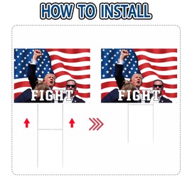 18"x 12" Trump Shooting Yard sign for USA President Election with Metal H-Stakes,Trump Fight Fight Yard Signs, Vote for Republican, Double Sided Print for Outdoor Garden Decorations