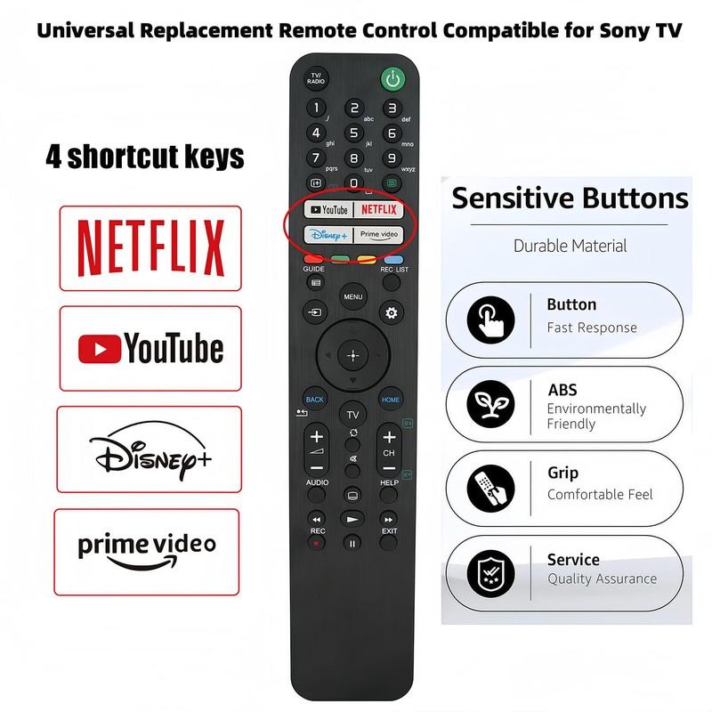 Replacement Remote Control Controller Compatible for Sony BRAVIA XR77A80J 77-Inch