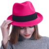 HEYANN Fedora Hats,100% Sheep Wool Short Brim Trilby Panama Hat