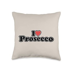I Love Prosecco Designs By JAC I Love Prosecco Throw Pillow, 16x16, Multicolor