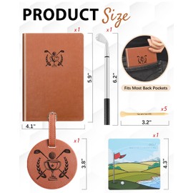 Best Funny Golf Gifts for Men Women Golfers Unique Ideas 2024 - Golf Scorecard Book Golf Bag Tag with 5 Golf Tees Golf Ballpoint Pen Greeting Card - Best Dad by Par - Fathers Day Dad Gifts for Men Dad