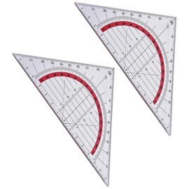 TA-VIGOR 2Pcs Triangle Ruler, 45 Degrees Woodworking Speed Square Metric, Carpenters Square, Plastic Stationery Math Geometry for Angle Measuring Marking