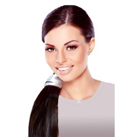 Mia Wraplet, Faux Leather Ponytail Wrap with Wire Inside, Braid Decoration Ponytail Hair Accessory for Women, Girls, Fashion, Biker Chicks - Metallic Silver