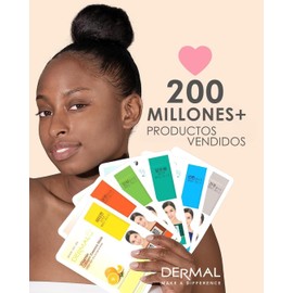 DERMAL Korea - 10 Mascarillas faciales: Pearl Collagen Essence Mask Paquete de 10 Mascaras Coreanas con Polvo de Perla, Colágeno y Vitamina E. Piel Suave y Radiante