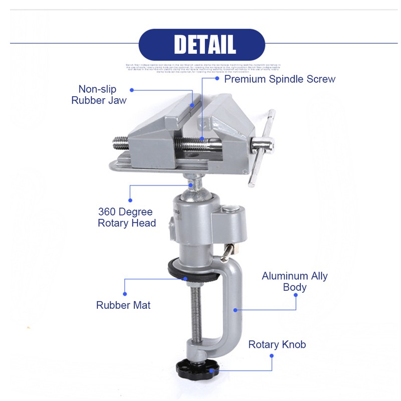 Universal Table Vise with 360 degrees Swiveling Head Clamp for