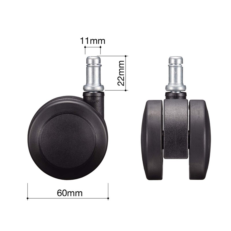 Kokuyo A-CS18UF6 Diameter 60 V (Polyurethane Rolled) Casters, Set of