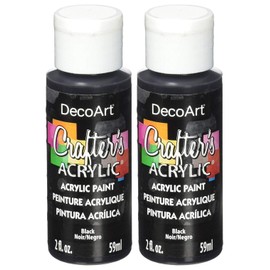 2-Pack Bundle - Deco Art Crafter's Acrylic All Purpose Paint -Black (dca-47) - 2-Ounces Each