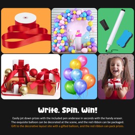 14 Inch Spinning Prize Wheel- 10 Slots Heavy Duty Color Tabletop Roulette Spinner of Fortune Spin The with Dry Erase Marker and Eraser Win Game for Trade Show, Carnival Classic Series (14 Inch)