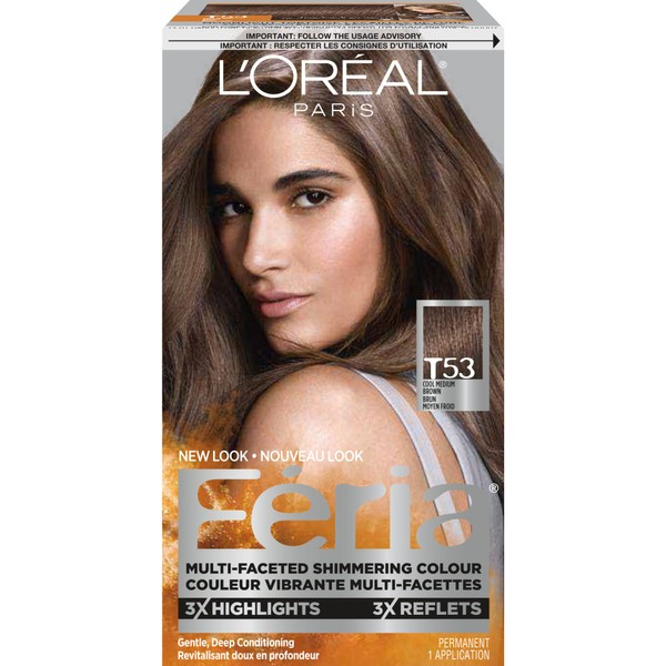 L'Oreal Paris Feria Multi-Faceted Shimmering Permanent Hair Color, T53 Moonlit