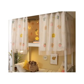 XGOPTS Girls' Bunk Bed Curtain, Children's Bed Canopy, Kura Bed Curtain, Blackout Student Dorm, Sleeping Tent, Dustproof Bunk Bed, Privacy Protection, Bed Curtain, Children's Room, 1.35 x 2 m, 1/2