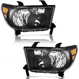 For 2007-2013 Toyota Tundra (Fits Models WITHOUT Level Adjuster Only) Headlights Replacement For 2008-2017 Toyota Sequoia (Fits 12-14 Sequoia Models WITHOUT Headlight Washer Only)