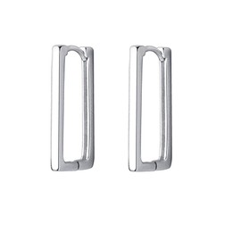 Rectangular Hoop Earrings Sterling Silver 925 Earrings for Women Girls Statement Earrings Huggie Hoop Earrings Dangle Earrings, White Gold