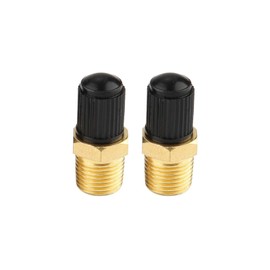 Acouto Válvulas de llenado de Tanque de Compresor de Aire Adaptador de válvula compresor aire 2 piezas 1/8 "NPT MPT Válvula llenado tanque latón Schrader accesorios de herramientas de aire