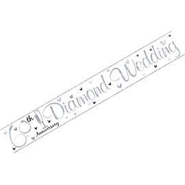 60th Wedding Anniversary Diamond Wedding Holographic Recyclable Birthday Party Banner Garland Decoration
