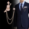 tanxuan Violin Pin Badge Brooch Crystal Rhinestone Metal Chain Tassel
