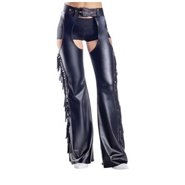 Dreamgirl Black Fringe Chaps with Glitter Belt – Western Costume Accessory