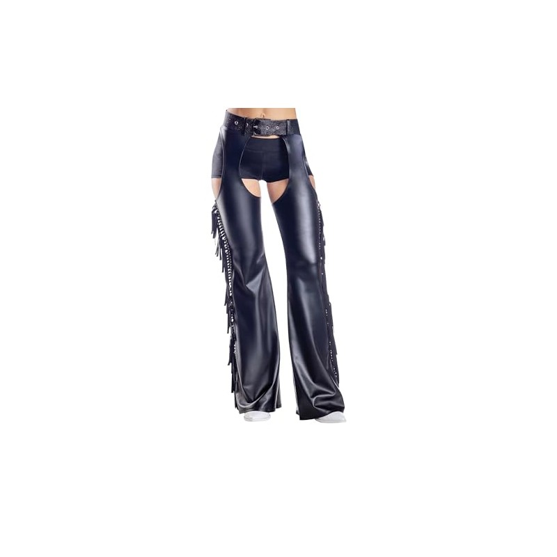 Dreamgirl Black Fringe Chaps with Glitter Belt – Western Costume