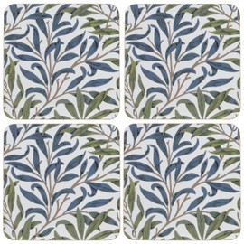 Lesser & Pavey Pack of 4 Drink Coasters | British Designed Eco Cork Drinks Coasters For Modern Homes | Coasters For Drinks For All Types of Cups & Mugs - William Morris