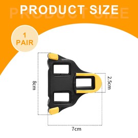 KEMUZ Bicycle Cleats for Spd SL Cleats, Bicycle Pedal Cleats for Sm Sh-10 Sh11 Sh12 System Shoes - Indoor Outdoor Road Bike Cleats, Click Pedals (Yellow)