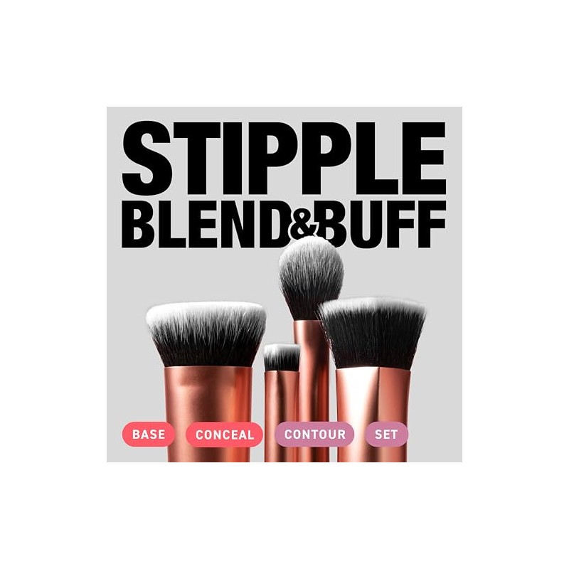 REAL TECHNIQUES, Face Base Set, Kit de Brochas de Maquillaje