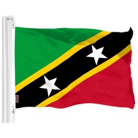 UD_G128 Combo Pack: American USA Flag 3x5 Ft & Saint Kitts and Nevis Flag 3x5 Ft  Both LiteWeave Pro Series Printed 150D Polyest