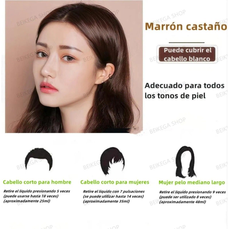 Shampoo Tinte Instantaneo Cubre 500ml Canas Natural Jengibre