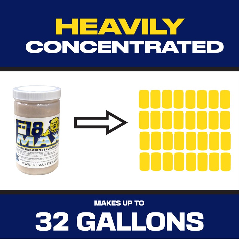 PressureTek F-18 MAX: Wood Sealer Stripper and Concrete Cleaner (1)