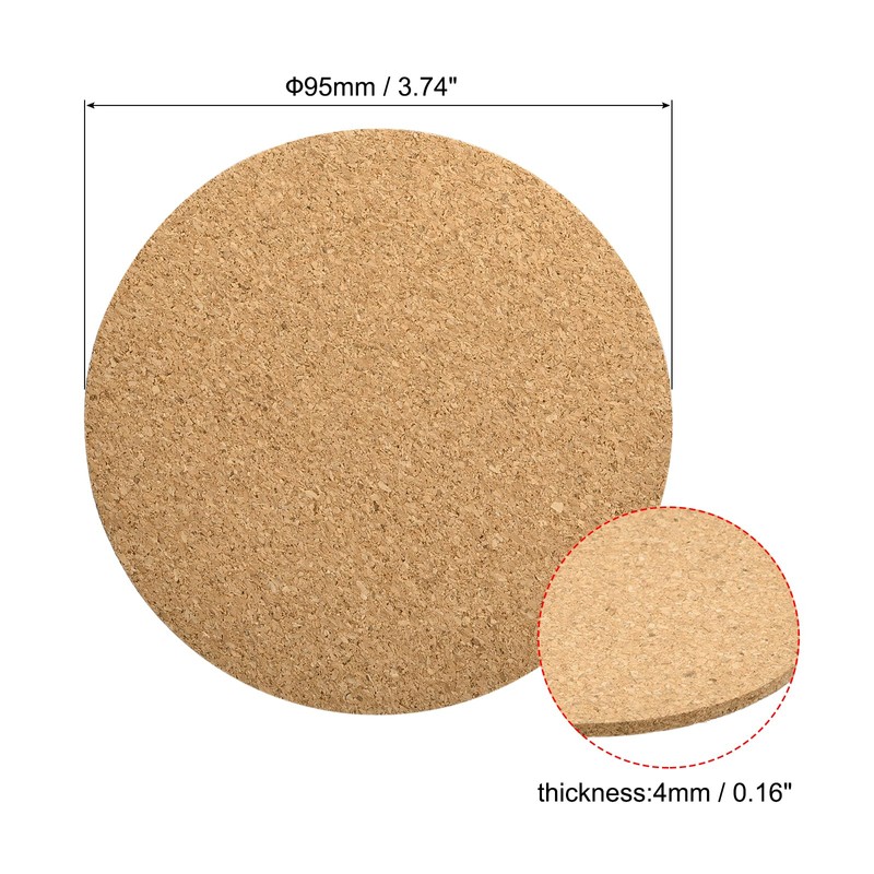 QUARKZMAN 95 mm (3.74 inches) round coasters, 4 mm thick