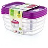 Hobby Life 0.6 Litre 3-Piece Plastic Trend Rectangular Storage/Food Saver
