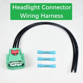2PCS Headlight Connector Plug Pigtail Wiring Harness for Jeep RAM Chrysler, Headlight Daytime Running Lamp Parking Light H13/9008 68064997AA