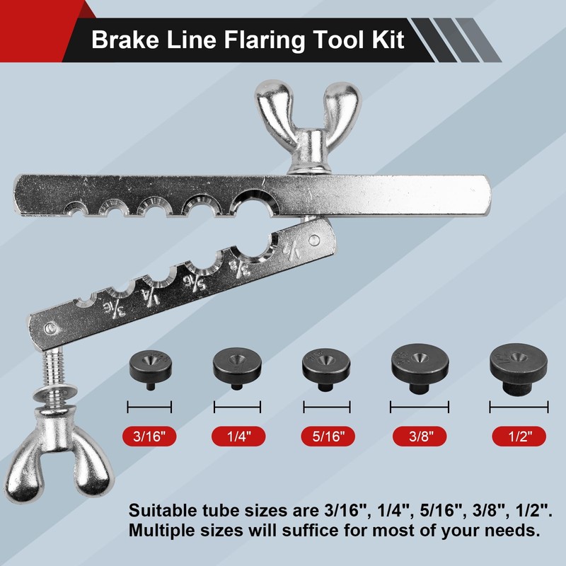Clatoon Brake Line Double & Single Flaring Tool Kit with