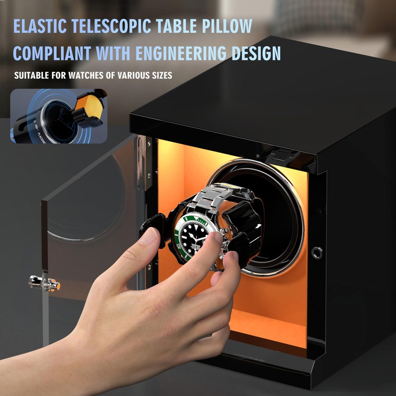 VANTENT Watch Winder for Automatic Watches with LED Lighting，Shining Finishing