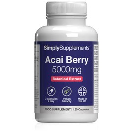 Acai Berry 2,500mg Capsules | with Vitamin C | Supports Immune System & Collagen Formation | Freeze-Dried Extract | Vegan Friendly | 120 Capsules = 2-Month Supply | UK Made