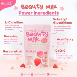 Dear Face Beauty Milk - Strawberry (10 x 18g Sachets)